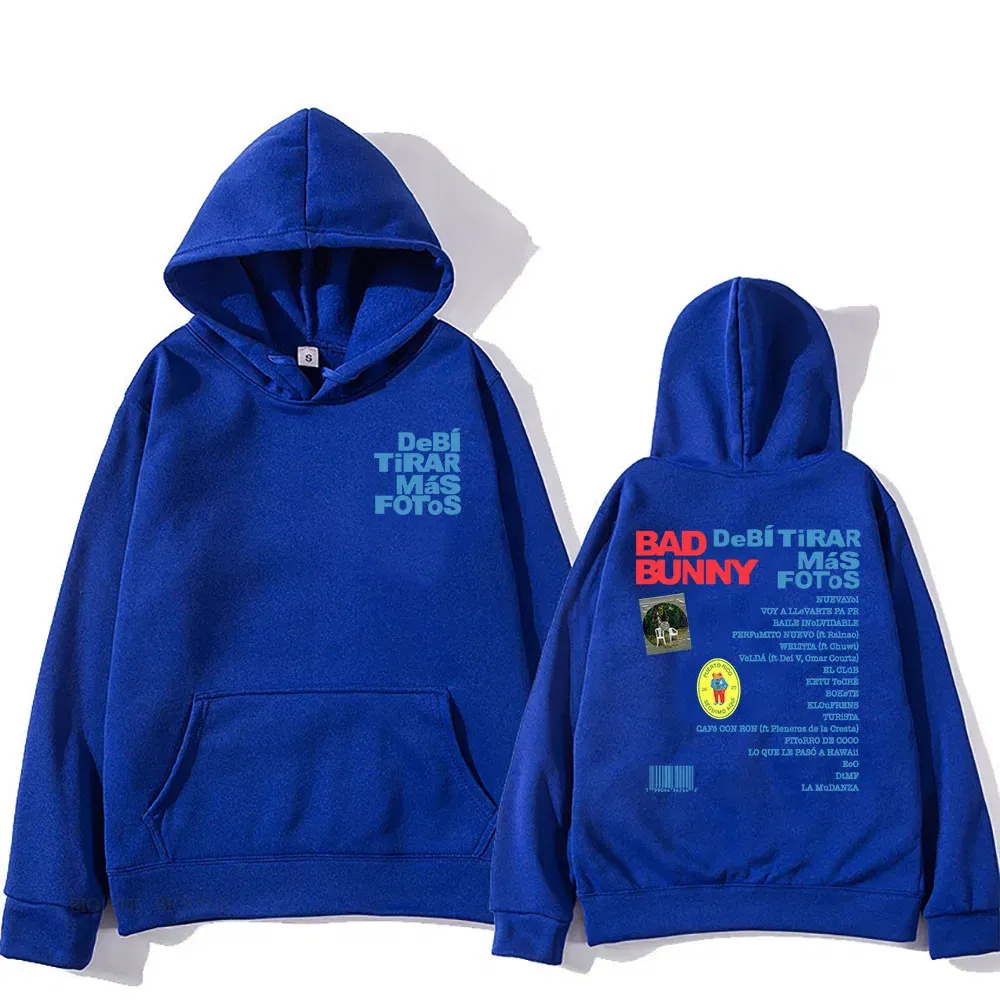 Color: PURPLE, Size: L - Unisex Streetwear Bad Bunny DTMF Hoodies 2025 New Album Deb?­ Tirar Más Fotos Printing Sweatshirts Winter Comfortable Male Hoodie
