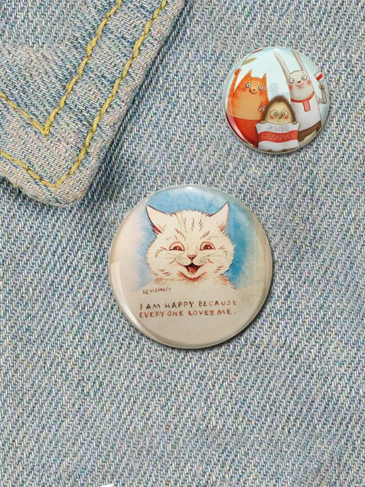 Cavetown Funny Cute Cartoon Anime Brooch Pins Round Tinplate Badge for Clothes Backpack Hat Jewelry Accessorie Gift