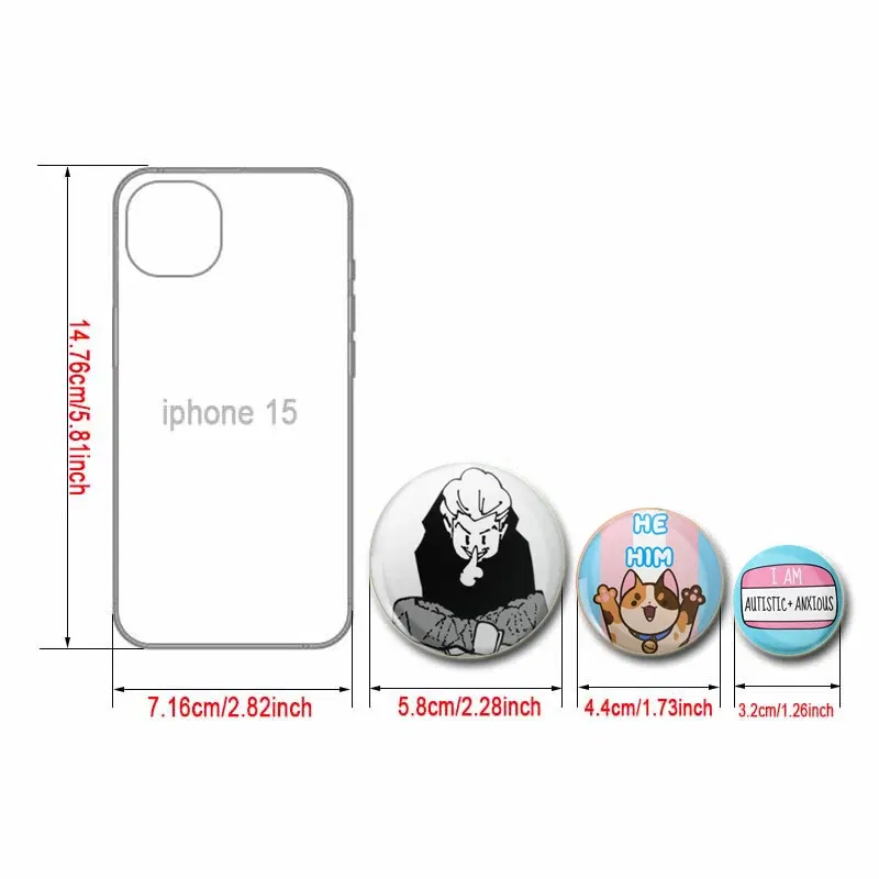 Cavetown Funny Cute Cartoon Anime Brooch Pins Round Tinplate Badge for Clothes Backpack Hat Jewelry Accessorie Gift