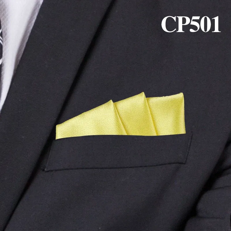 Color: WHITE - Satin Handkerchief For Men Candy Color Mens Suits Pocket Square Business Chest Towel Hanky Suit Napkin Solid Hankies