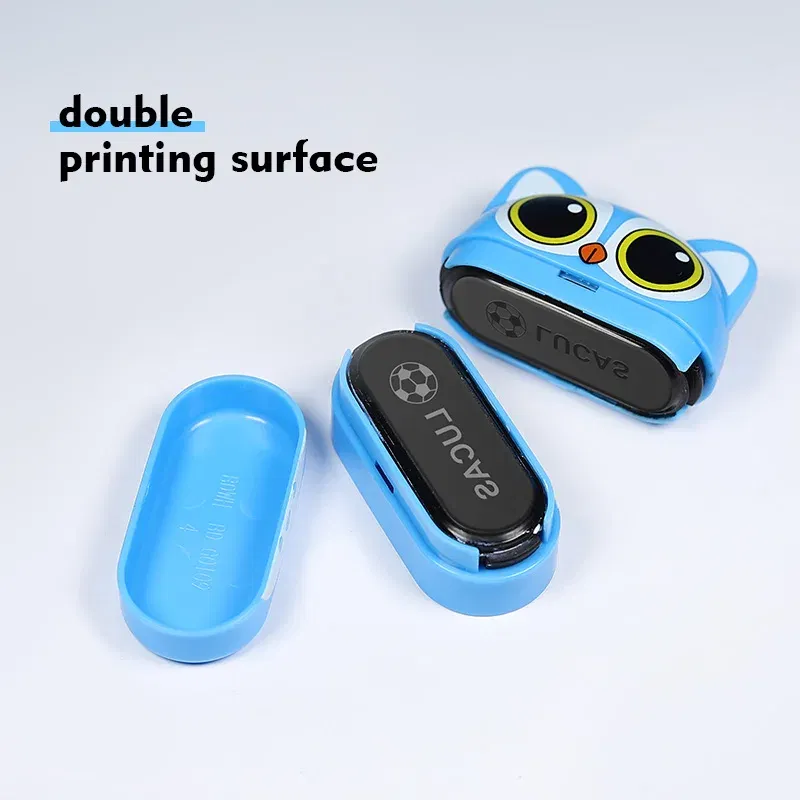 Color: Multicolor - Children's Name Seal Custom Double -layer black and white ink Student's Stamp Kindergarten Clothes Waterproof Name StickerStamp