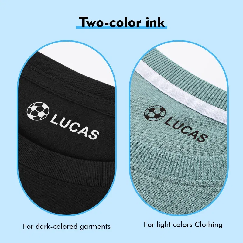 Color: Multicolor - Children's Name Seal Custom Double -layer black and white ink Student's Stamp Kindergarten Clothes Waterproof Name StickerStamp