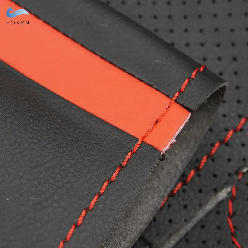 Color Name: MULTI - For Renault Clio 3 RS 2005 2006 2007 2008 2009 2010 2011 2012 2013 Hand-stitch Car Steering Wheel Cover Perforated Leather Trim