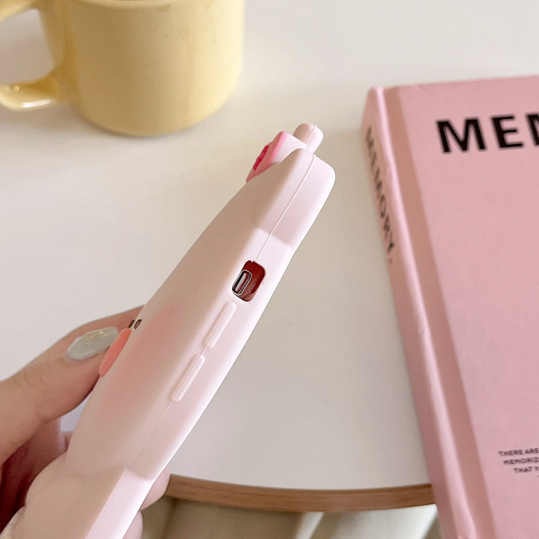 Color: Pink, Material: nylon - 3D Cute Cartoon Pink Pig Funny Phone Case for IPhone 15 14 13 12 11 Pro Max Piggy Soft Rubber Silicone Protective Cover Shell