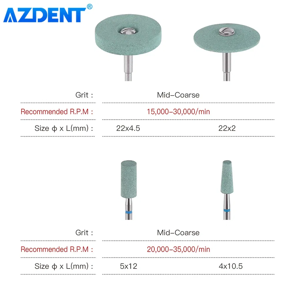 Color: Green, Ships From: CHINA - AZDENT 5PCS Dental Ceramic Diamond Grinder Polisher for Zirconia Porcelain Polishing Grinding Precisely Finishing Dentistry Tool