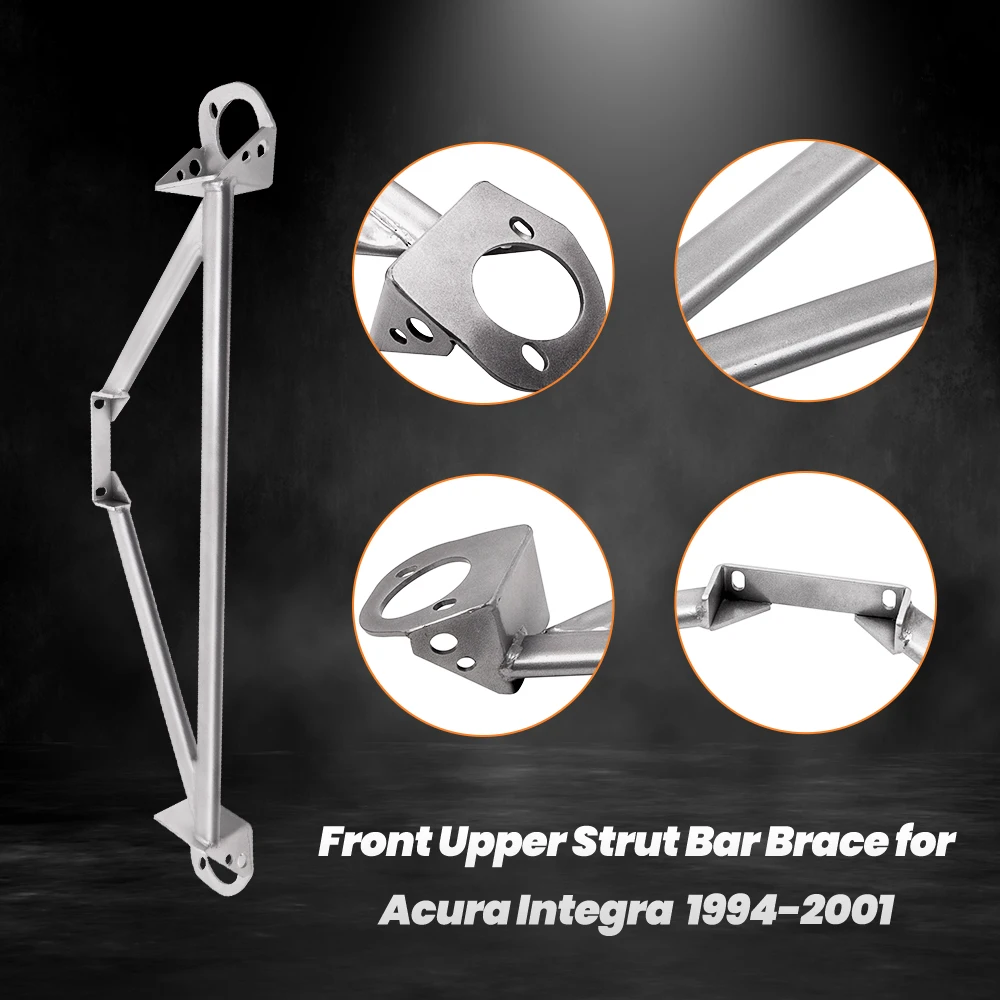 Ships From: CHINA - 3 Points Front Upper Strut Tower Brace Bar for Honda Civic Del Sol EG EK 92-00 For Acura Integra DC2 CRX Del Sol Steel Stability