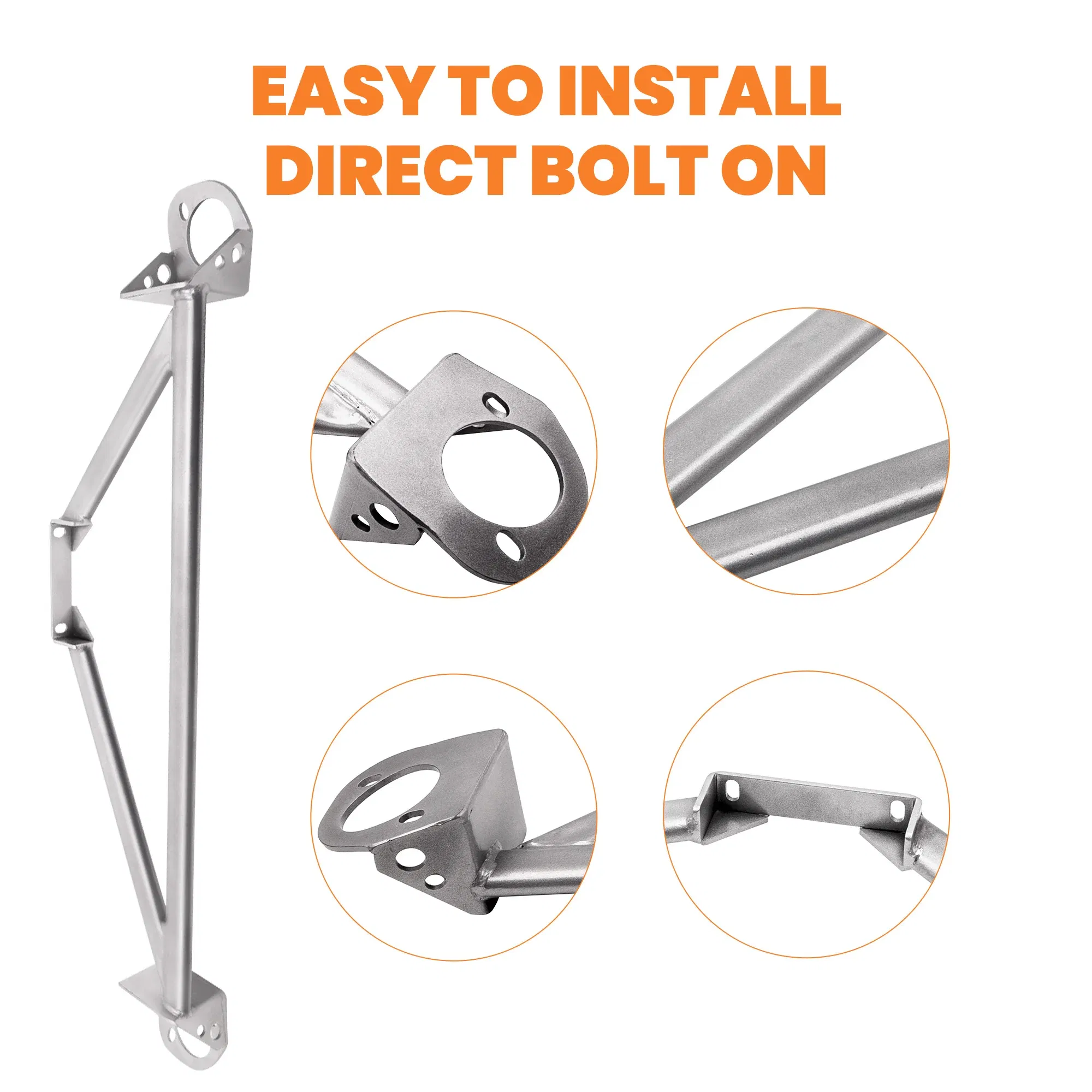 Ships From: CHINA - 3 Points Front Upper Strut Tower Brace Bar for Honda Civic Del Sol EG EK 92-00 For Acura Integra DC2 CRX Del Sol Steel Stability