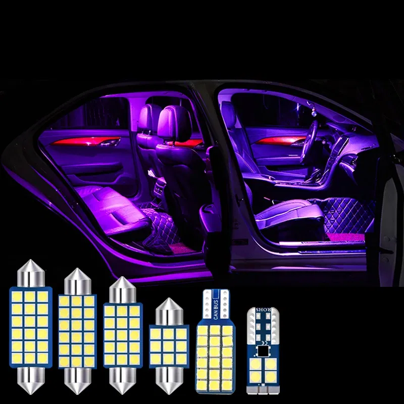 Color Name: WHITE - 6pcs Car LED Bulbs Interior Dome Light For Jeep Grand Cherokee WK2 2011 2012 2013 2014 2015 2016 2017 2018 2019 2020 Accessories
