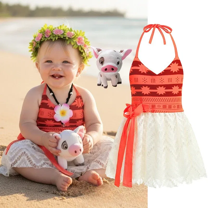 Color: GRAY, Kid Size: 11 - Little Girls Cospaly DISNEY Moana Kids Two Pcs Set Top +Pants Infant Vaiana Role Play Festival Princess Costume Casual Clothes