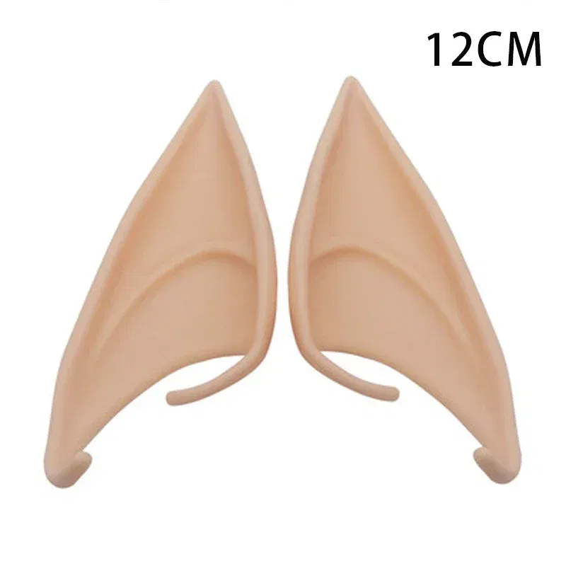 Color: Dark Khaki - 1Pairs Cosplay Latex Fairy Angel Elf Ears Halloween Masquerade Party Costumes Halloween Party Decoration Supplies Photo Props