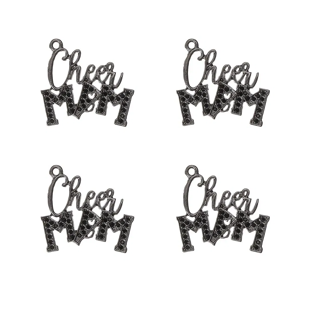 Metal color: ROSE GOLD COLOR, Ships From: CHINA - 10pcs Cheer MAM Rhinestone Letter Charms for DIY Bracelet Bangle Making LTC0407-LTC0410