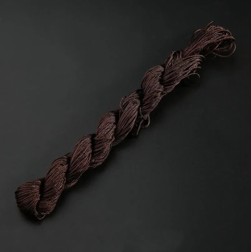 Color: GRAY - 24m Polyester Braided Jade Thread For DIY Handmade Necklace Bracelet Trinket Pendant Braided Accessories Jewelry Making Finding