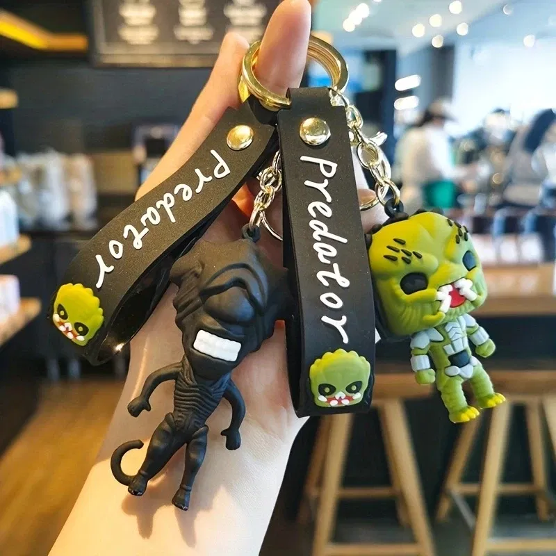 Color: Gold, Ships From: CHINA - Cartoon Wednesday Addams Silicone Keychain Pendant Car Backpack Bag Keyring 3D Doll Unisex Women Men Gifts Key Chain