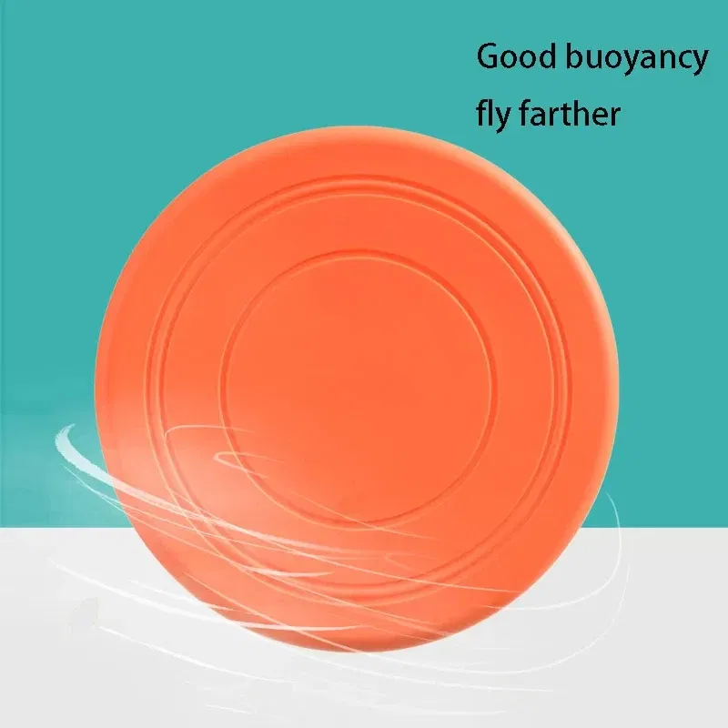 Color: Orange - Dog Flying Discs Silicone Flying Saucer Floating Bite Resistant Dog Interactive Game Toy Pet Training Supplies