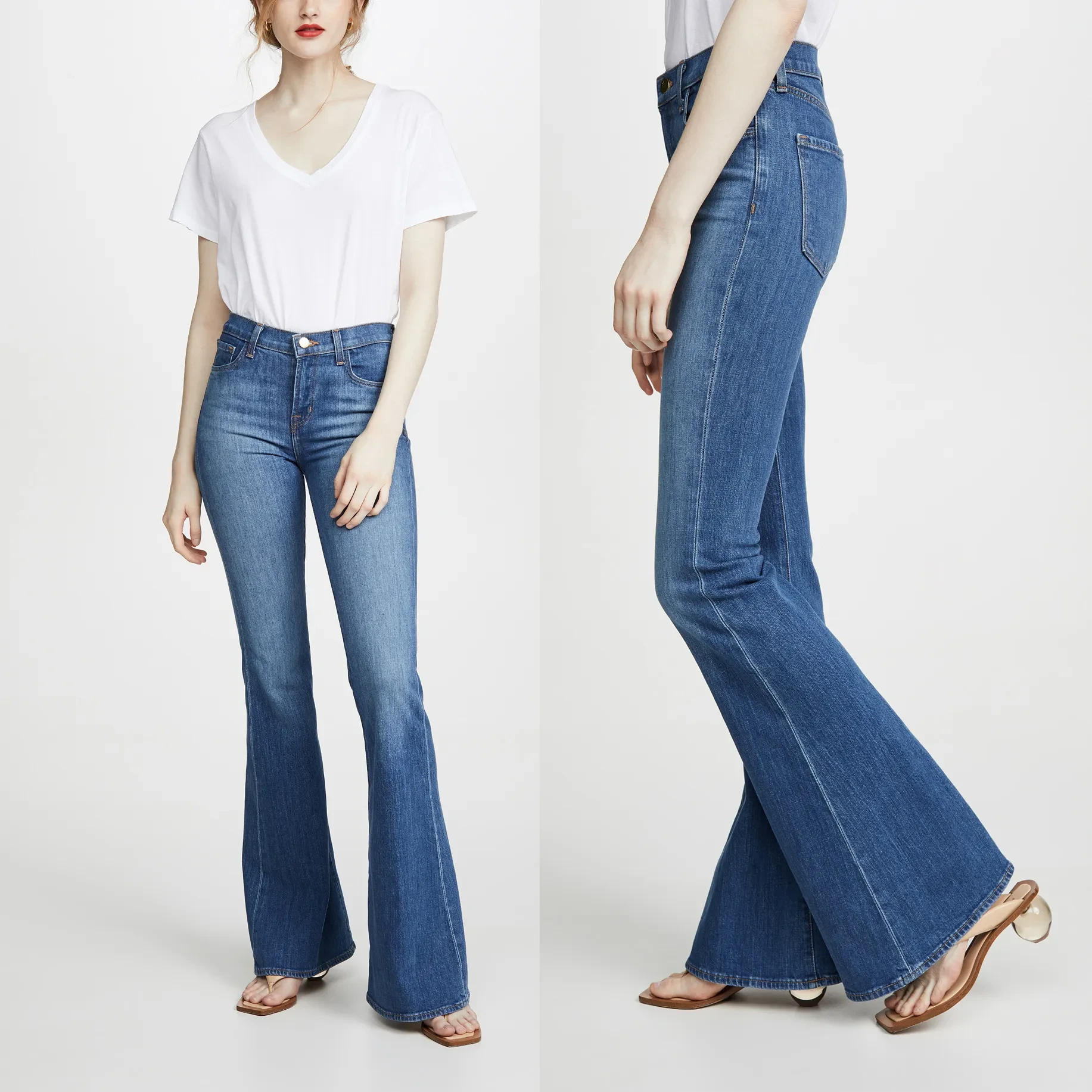 Women's Jeans High Waist Stretch Slim-fit Tall-looking Slimming Trousers