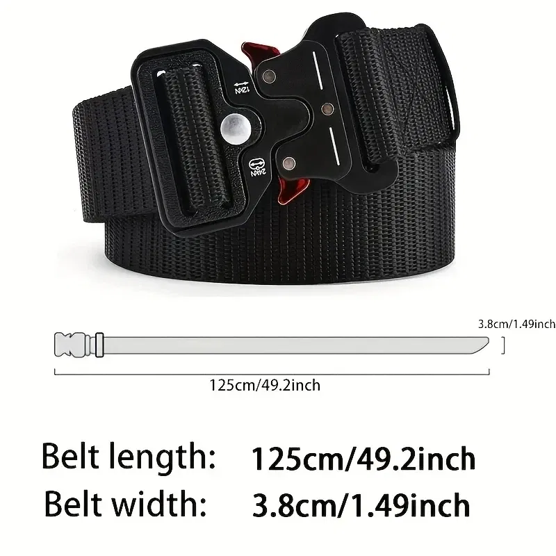 Color: army green, Belt Length: 125cm - Men's Belt Outdoor Multi Function Belt High Quality Canvas For Nylon Male Luxury Belts Women's Sports Jeans Belt Neutral Belts