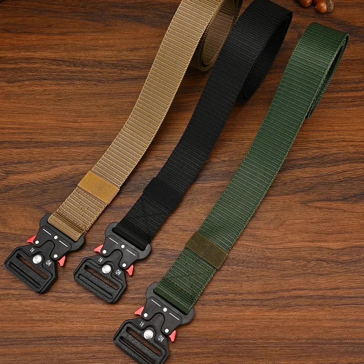 Color: army green, Belt Length: 125cm - Men's Belt Outdoor Multi Function Belt High Quality Canvas For Nylon Male Luxury Belts Women's Sports Jeans Belt Neutral Belts