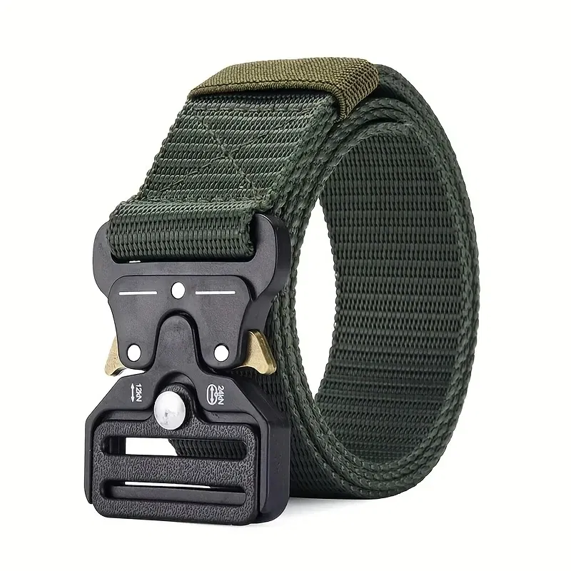 Color: army green, Belt Length: 125cm - Men's Belt Outdoor Multi Function Belt High Quality Canvas For Nylon Male Luxury Belts Women's Sports Jeans Belt Neutral Belts