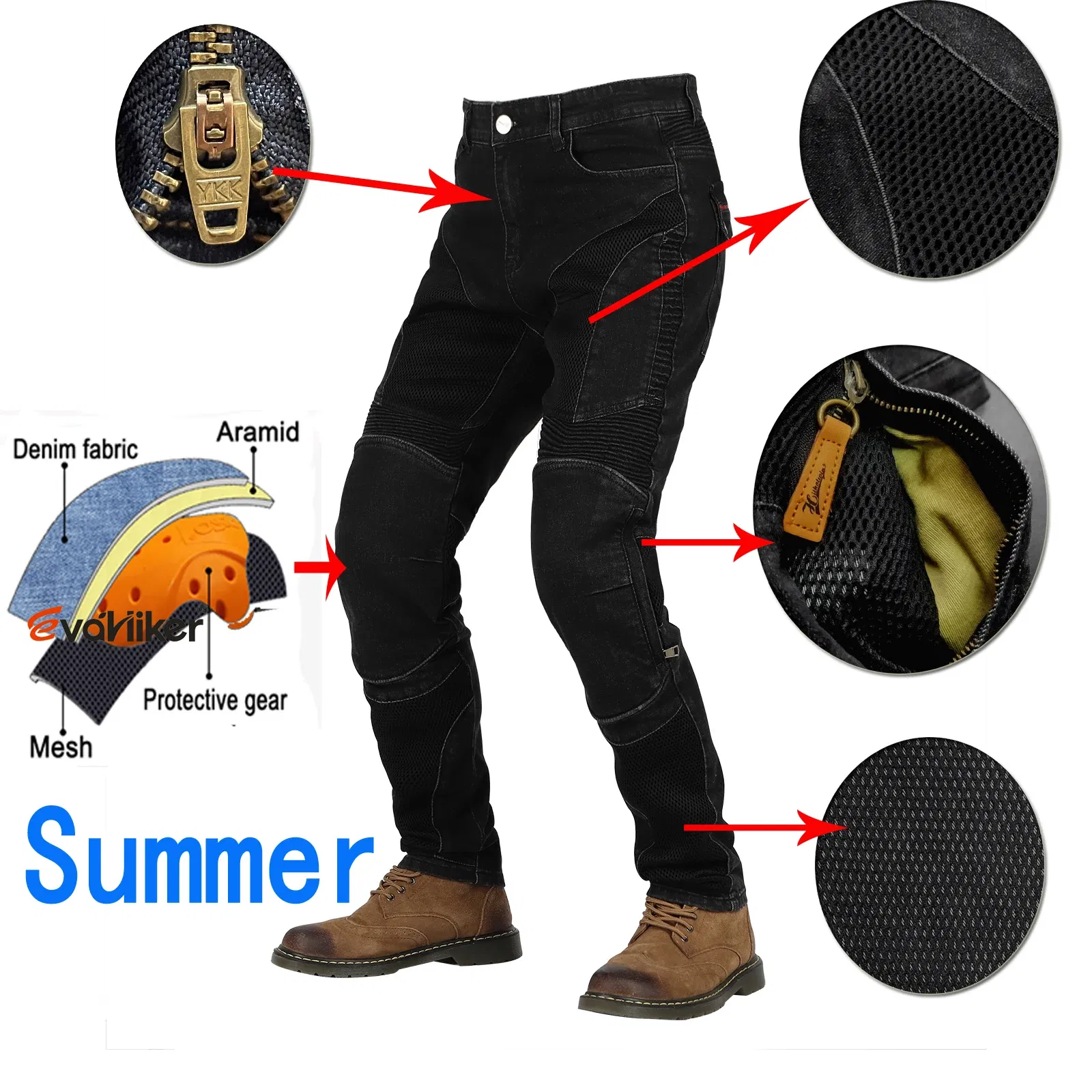 Color: Army Green, Size: S - Hithotwin Aramid protection motorcycle jeans Moto pants leisure riding trousers motocross Aramid riding pants Hi-032