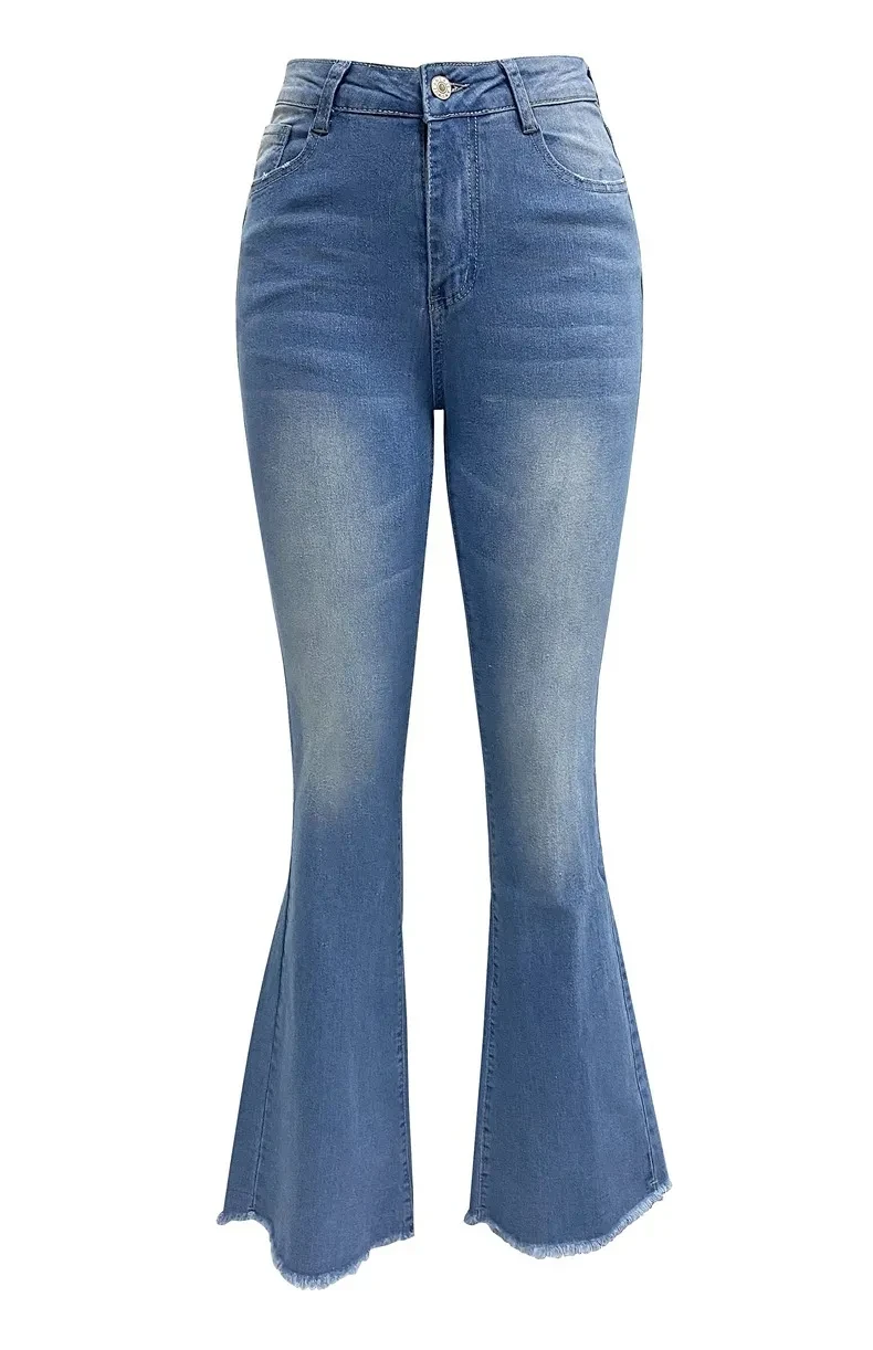 Denim Trousers With Pockets For Women
