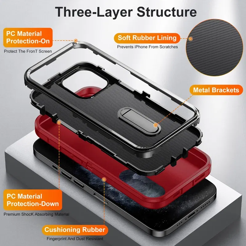 Color: Blue, Material: tpu - PKCASE Shockproof Case For iPhone 13 Mini 12 11 Pro Max 6 7 8 Plus Bracket Protective Cover For iPhone X XS XR SE 2020 2022