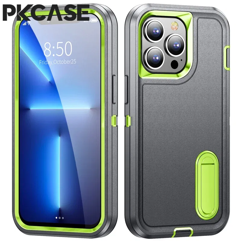 Color: Blue, Material: tpu - PKCASE Shockproof Case For iPhone 13 Mini 12 11 Pro Max 6 7 8 Plus Bracket Protective Cover For iPhone X XS XR SE 2020 2022