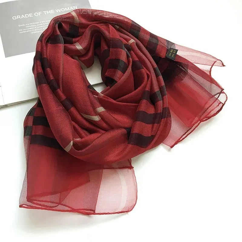 Color: Pink - Silk&Wool Scarf For Women Four Seasons Scarf Big Size 84*190cm