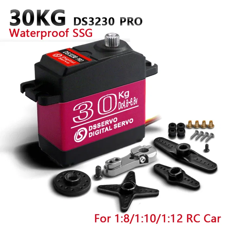 Color: Black - 4X Waterproof Servo 20Kg 25Kg 30Kg 35Kg 40Kg High Speed servo Pro Metal Gear Digital Servo Baja Servo For 1/8 1/10 Scale RC Cars