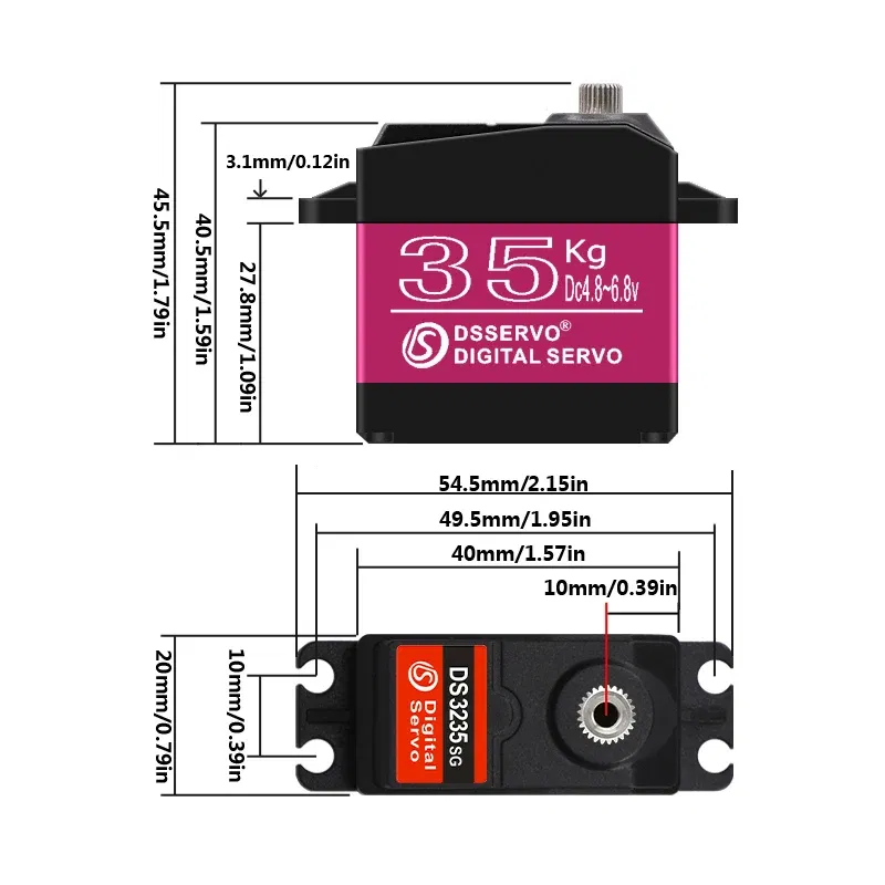 Color: Black - 4X Waterproof Servo 20Kg 25Kg 30Kg 35Kg 40Kg High Speed servo Pro Metal Gear Digital Servo Baja Servo For 1/8 1/10 Scale RC Cars