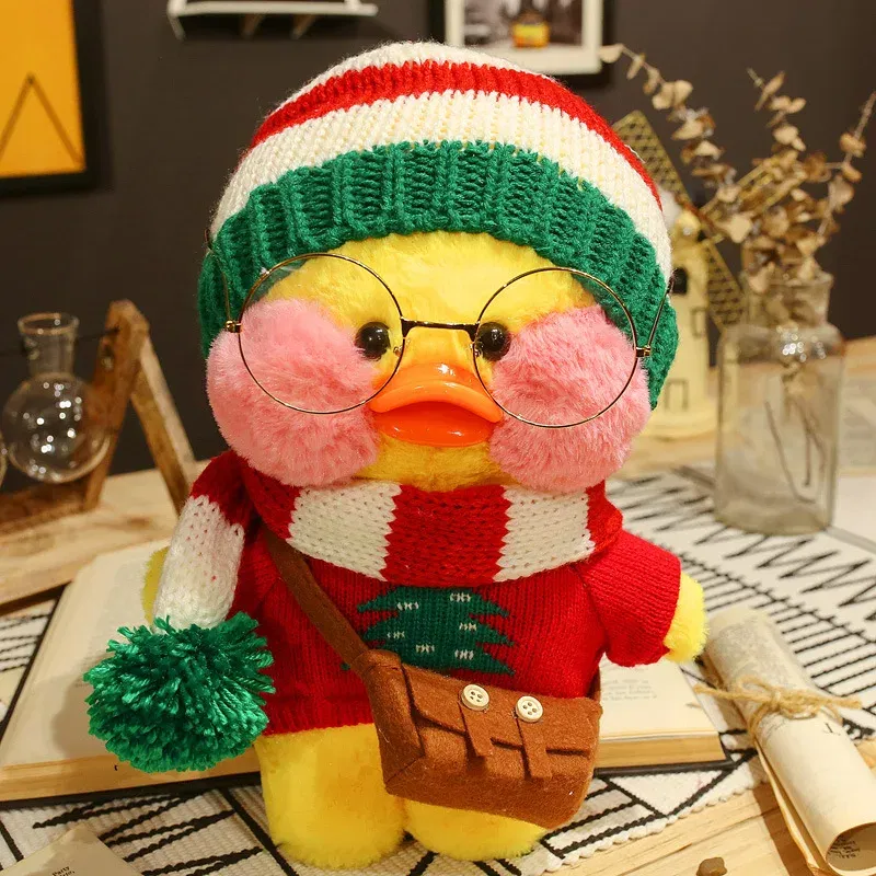 Color: Burgundy, Height: 11cm-30cm - 30cm Cute LaLafanfan Cafe Duck Plush Toy Kawaii LaLafanfan Duck Doll Soft Stuffed Animal Plush Pillow Birthday Gifts for Kids