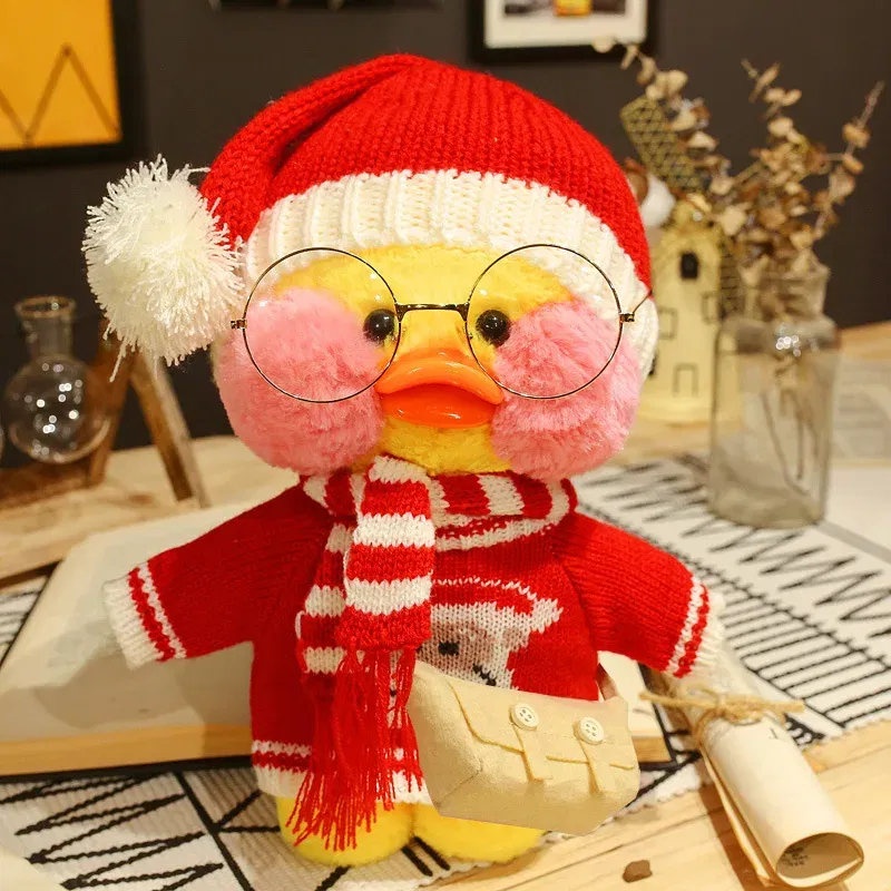 Color: Burgundy, Height: 11cm-30cm - 30cm Cute LaLafanfan Cafe Duck Plush Toy Kawaii LaLafanfan Duck Doll Soft Stuffed Animal Plush Pillow Birthday Gifts for Kids