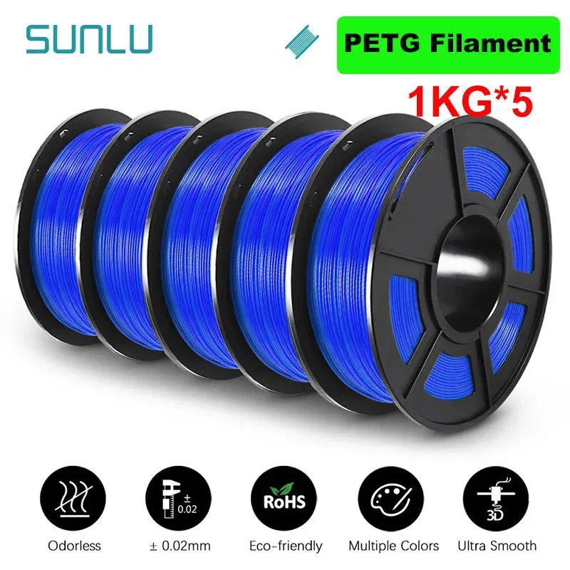 Color: Tran-Blue, Ships From: CHINA - Top 5KG 3D PLA/PETG/PLA PLUS/Clear Filament 1.75mm 5Roll 1KG 3D Printer Neatly Wound 3D Filament for 3D Printer& 3D Pen