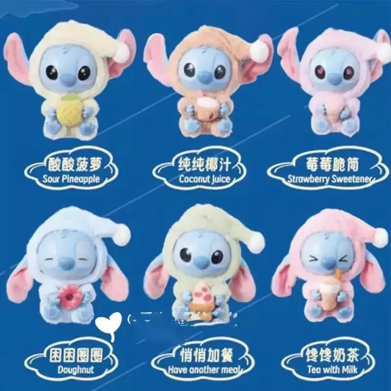 Color: Lemon yellow, Ships From: CHINA - 2025 Stitch Eat Something Before Sleep Series Blind Box Plush Dolls Pendant Cute Doll Mystery Box Surprise Toys Kids Gifts