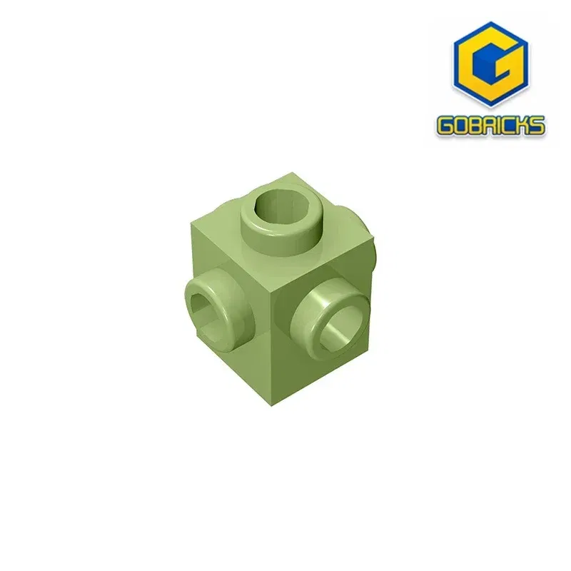 Color: Bright Green - Gobricks GDS-650 BRICK 1X1 W. 4 KNOBS compatible with lego 4733 children's DIY Educational Building Blocks Technical