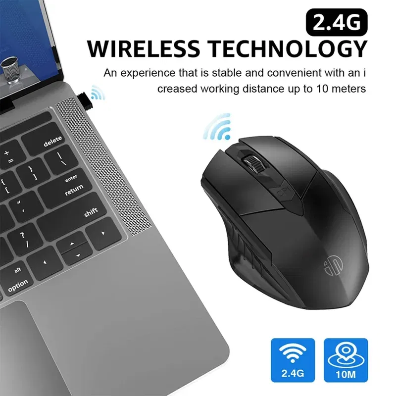 Color: DARKNESS - Bluetooth Compatible Mouse Rechargeable 2.4G INPHIC PM6 Wireless Mouse Office Mute Support PC Laptop Tablet Smartphone Universal