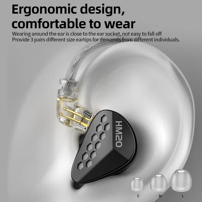 Color: WHITE - Cca hm20 tecnologia h?­brida 1dd + 7ba alta fidelidade com fio fone de ouvido no monitor fones esporte jogo do telefone móvel bai