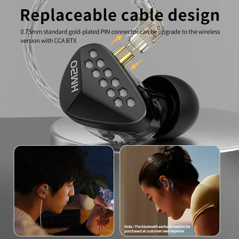 Color: WHITE - Cca hm20 tecnologia h?­brida 1dd + 7ba alta fidelidade com fio fone de ouvido no monitor fones esporte jogo do telefone móvel bai