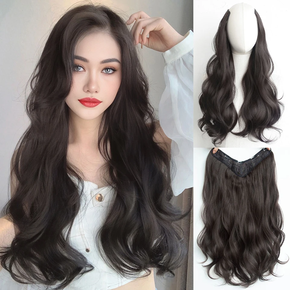 Color: Bug - AOSI Part Synthetic Clip In Hair Extension Long Thick Curly Natural Blonde Flase Hair Hairpieces For Women Heat Resistant