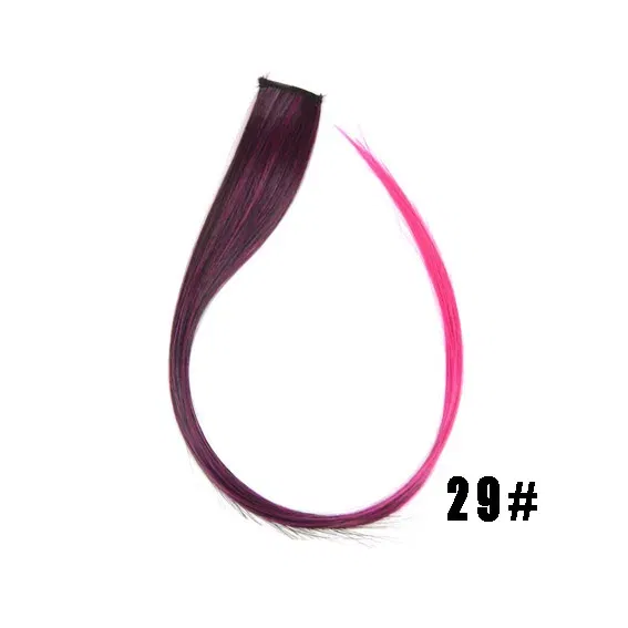 Color: T1B/27, Stretched Length: 22inches - 22" Long 37 Colors Synthetic Straight Hairpieces Hair Extensions Anti-flaming Clip In One Piece Synthetic Hair Extension