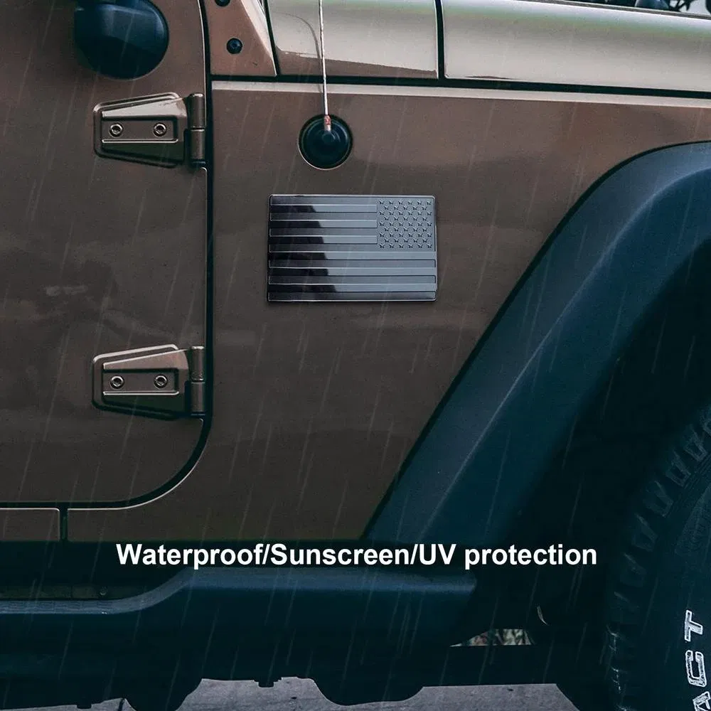 Color: army green - 2Pcs/Pair 3D American Flag Sticker Emblem Decals Cut-Out Car Military Patriotic Emblem, Bumper Stickers Decal for Car Truck SUV