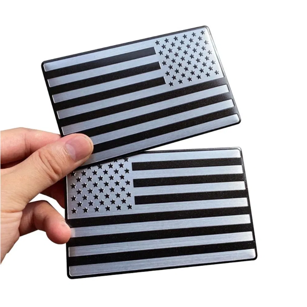 Color: army green - 2Pcs/Pair 3D American Flag Sticker Emblem Decals Cut-Out Car Military Patriotic Emblem, Bumper Stickers Decal for Car Truck SUV