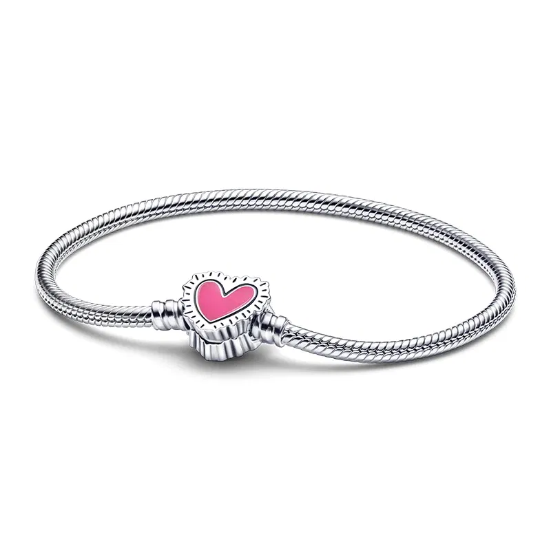 Gem Color: Green, Length: 17cm - 925 Silver Heart Snake Chain Bracelet For Women Infinite Knot Butterfly Infinity Clasp Femme Bracelet Bangles Jewelry Gift
