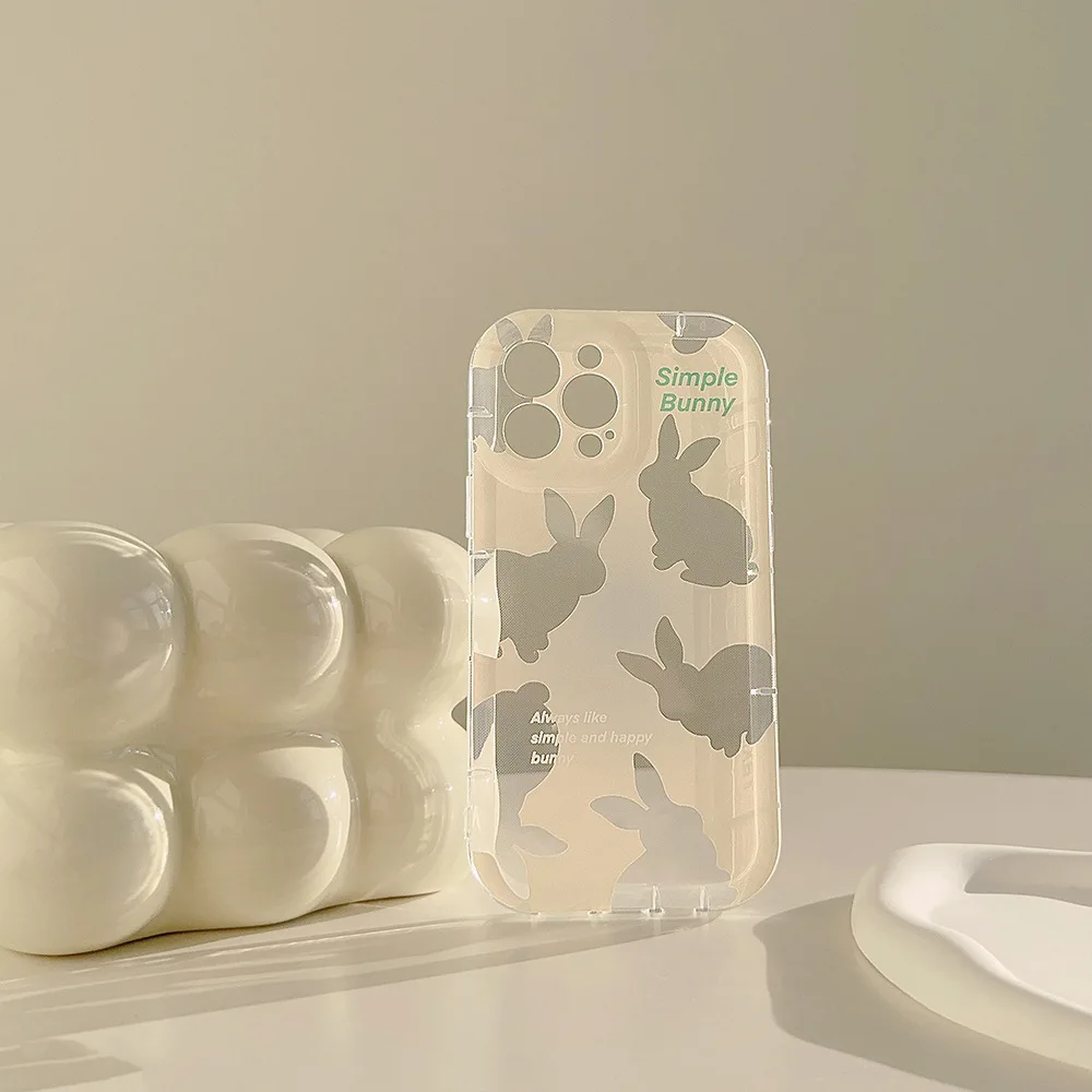 Color: Beige, Compatible-Phone Models: For Samsung Galaxy S21 FE - Cute Cartoon Bunny Print Phone Case for Samsung Galaxy 24 23 22 21 20 Plus Ultra FE A73 A72 A71 A52 A51 A32 Note 20 Airbag Funda