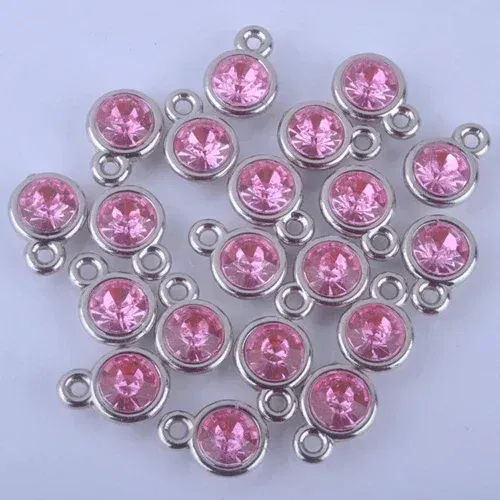 Metal color: Antique Bronze Plated - 150pcs/lot mixed Birthstone charms 11mm Acrylic for DIY jewelry