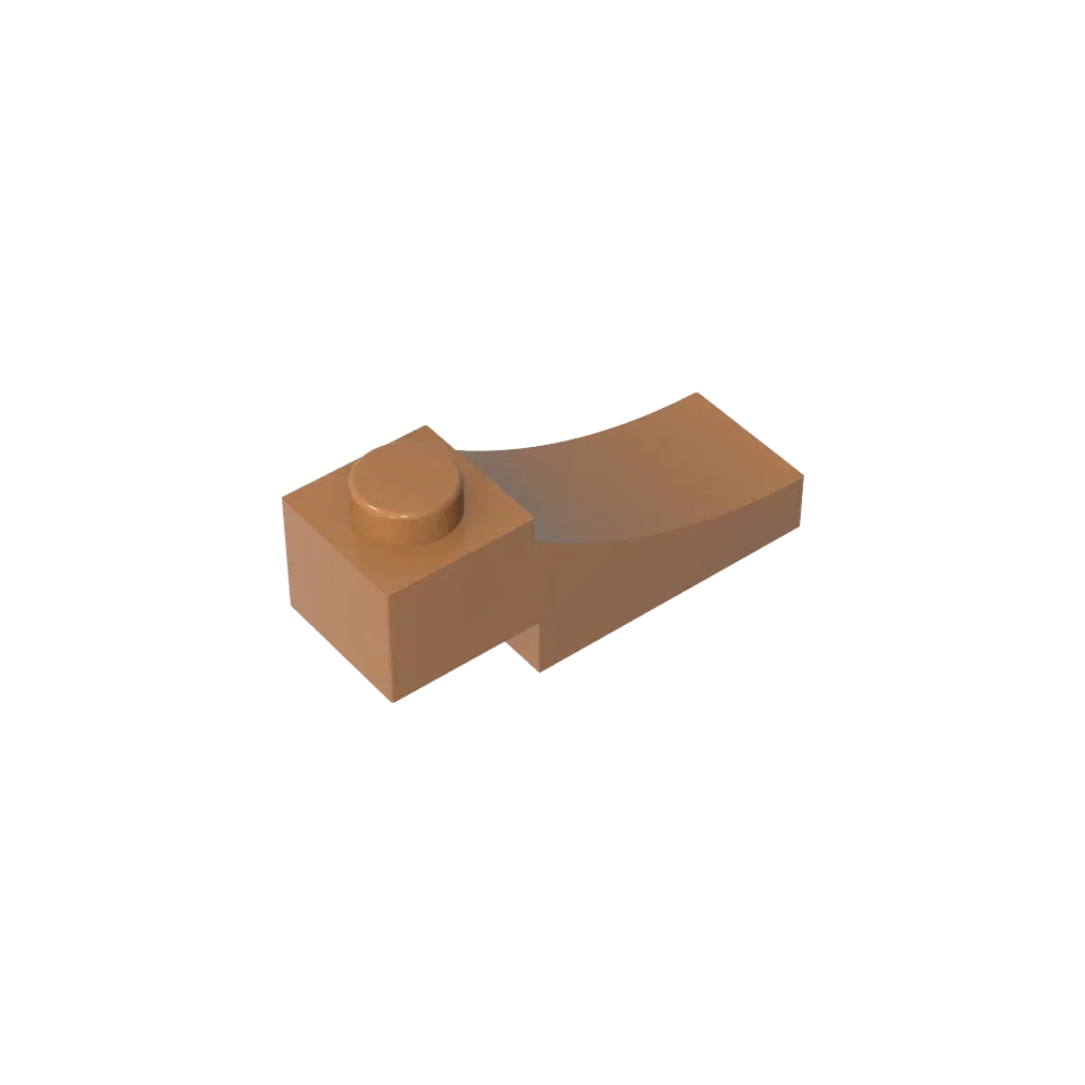 Color: tan - Gobricks GDS-2183 Brick Curved 3 x 1 with 2/3 Inverted Cutout compatible with lego 70681 Assembles Building Blocks