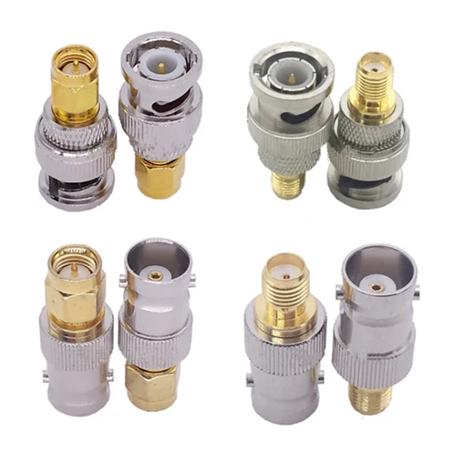 Color: Red - Q9 BNC To SMA Adapter SMA Male Female To BNC Male Female Straight  Coaxial RF Connector