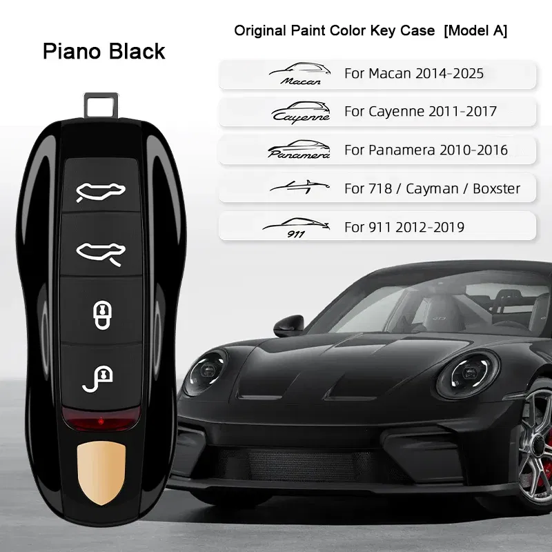 Color Name: GRAY - For Porsche Cayenne 9ya 9yb Panamera 971 911 Targe Taycan Macan 95b Cayman 718 Boxster 2014-2025 Car Remote Smart Key Case Cover