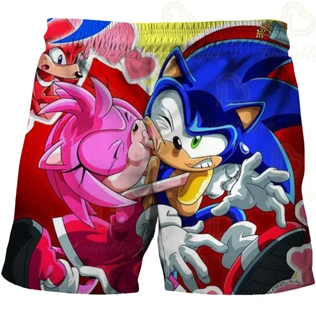Color: PURPLE, Kid Size: 5 - New Anime Kids Sonic Shorts Fashion Boys Girls Clothes Harajuku Cute Baby Cartoon Casual Summer Boy Boy Beach Pants