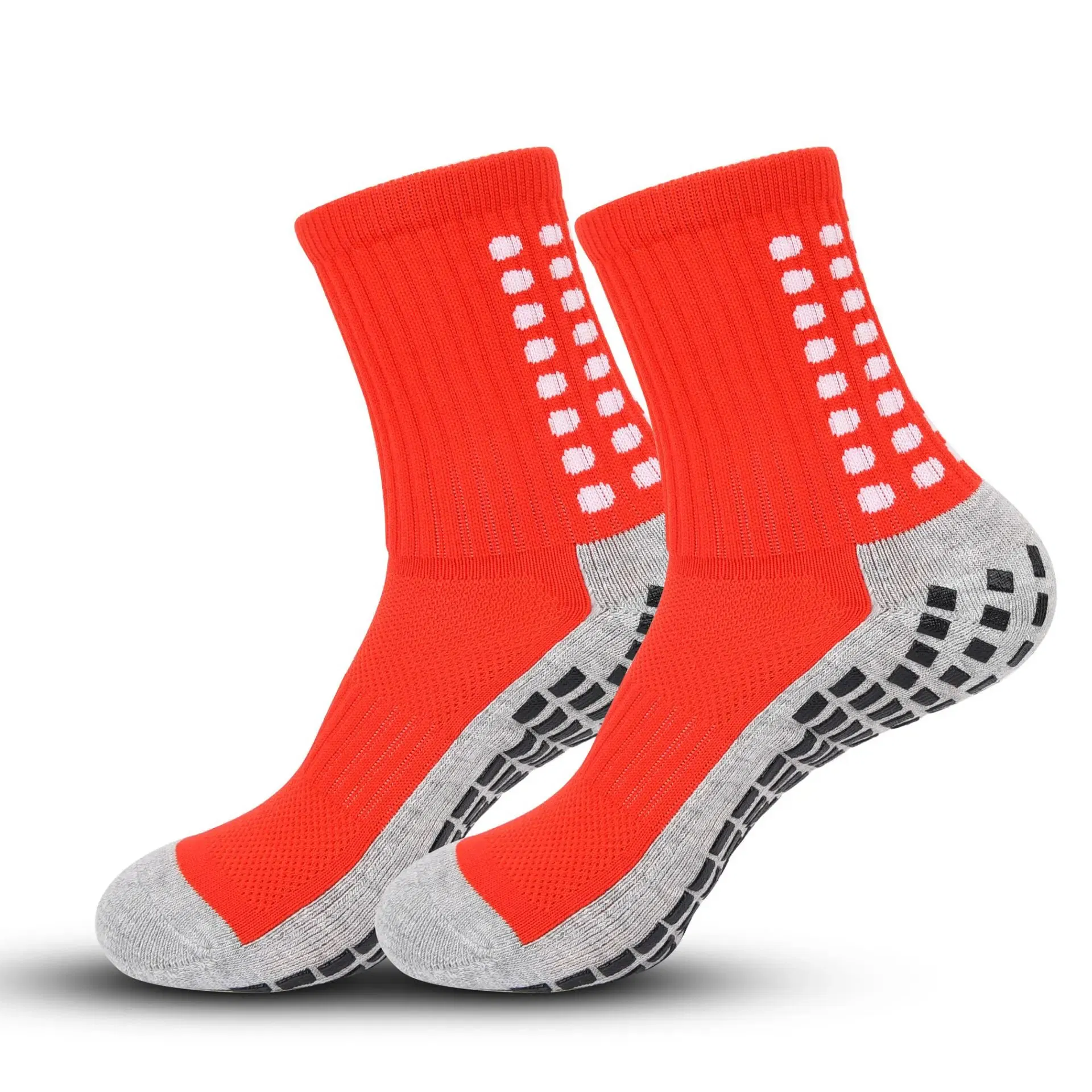 Color: GRAY - Anti-slip Soccer Women Men Outdoor Sport Grip Football Yoga Socks