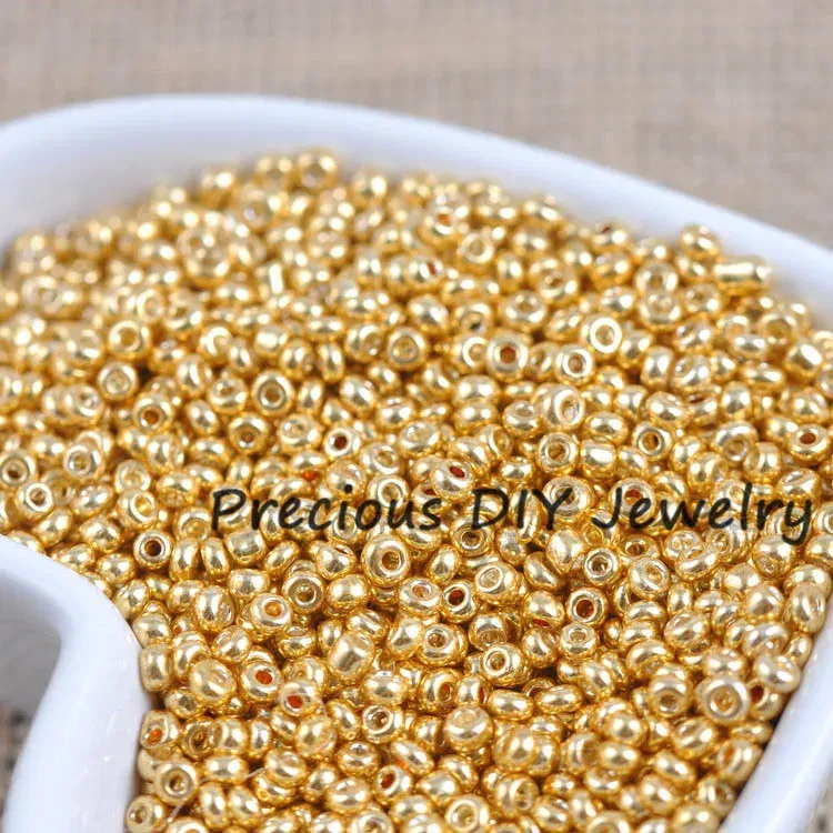 Color: Gold, Item Diameter: 3mm - Gold and Silver Color 2mm 3mm 4mm Crystal Glass Spacer beads,Czech Seed Beads For Jewelry Handmade DIY BLUV03X